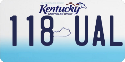 KY license plate 118UAL