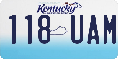 KY license plate 118UAM