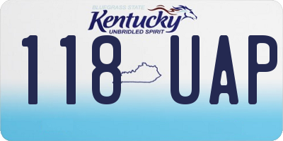 KY license plate 118UAP