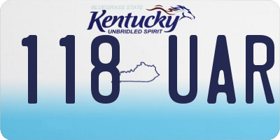 KY license plate 118UAR