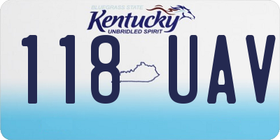 KY license plate 118UAV