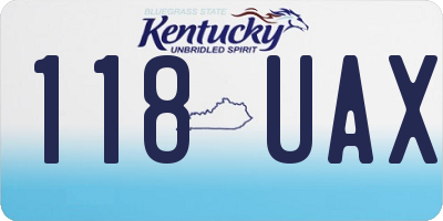 KY license plate 118UAX