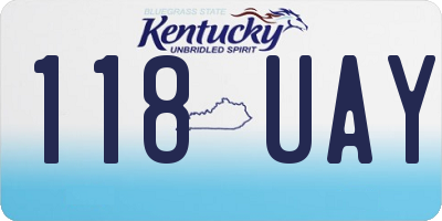 KY license plate 118UAY
