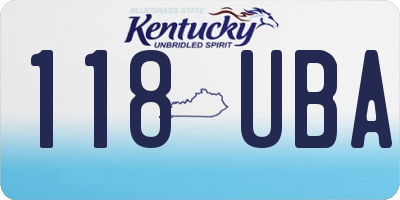 KY license plate 118UBA