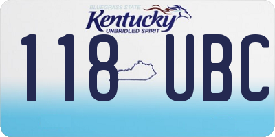 KY license plate 118UBC
