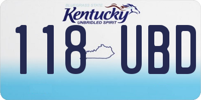 KY license plate 118UBD