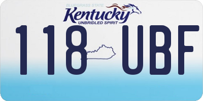 KY license plate 118UBF
