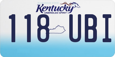 KY license plate 118UBI