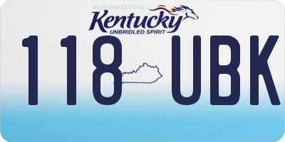 KY license plate 118UBK