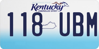 KY license plate 118UBM