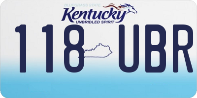 KY license plate 118UBR