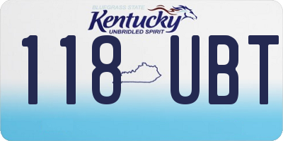 KY license plate 118UBT