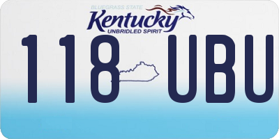 KY license plate 118UBU