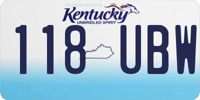 KY license plate 118UBW