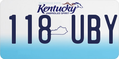 KY license plate 118UBY