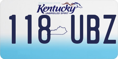 KY license plate 118UBZ