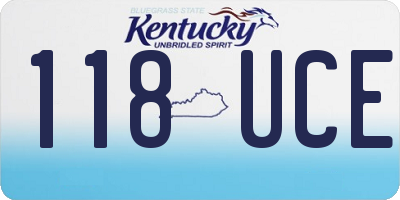 KY license plate 118UCE