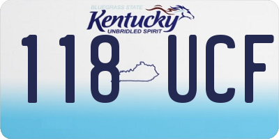 KY license plate 118UCF