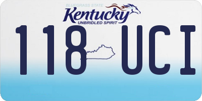 KY license plate 118UCI