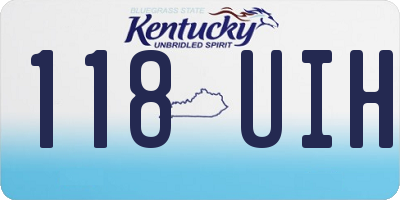 KY license plate 118UIH