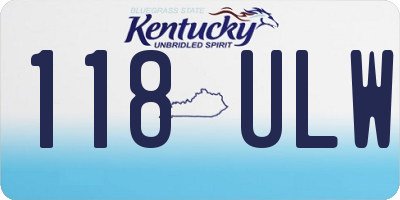 KY license plate 118ULW