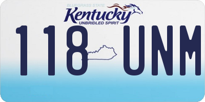 KY license plate 118UNM