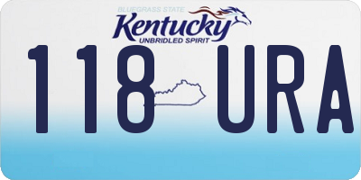 KY license plate 118URA