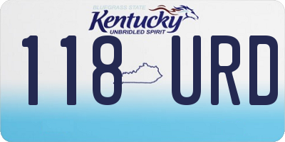 KY license plate 118URD