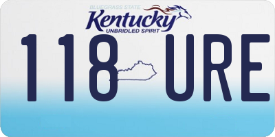 KY license plate 118URE