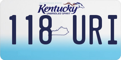 KY license plate 118URI
