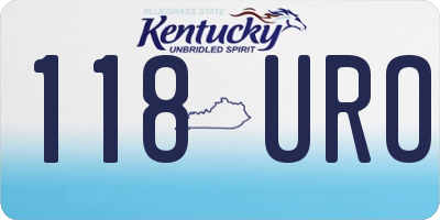 KY license plate 118URO