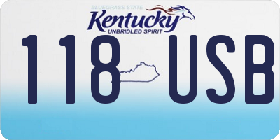 KY license plate 118USB
