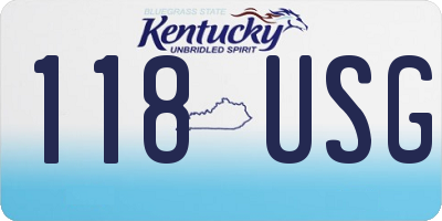 KY license plate 118USG