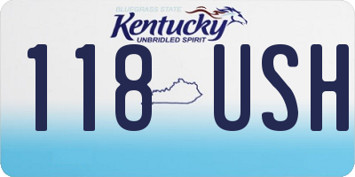KY license plate 118USH