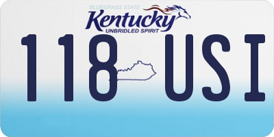 KY license plate 118USI