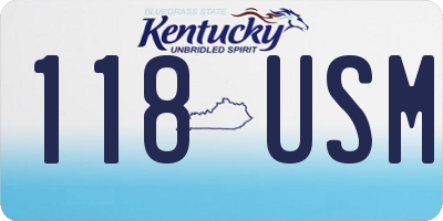 KY license plate 118USM