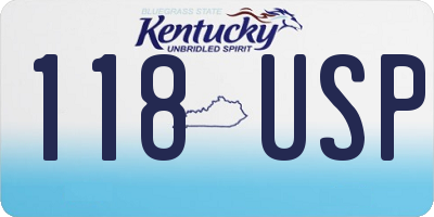 KY license plate 118USP