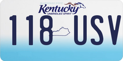 KY license plate 118USV