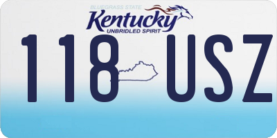 KY license plate 118USZ