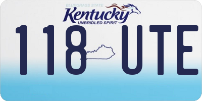 KY license plate 118UTE