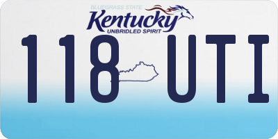 KY license plate 118UTI