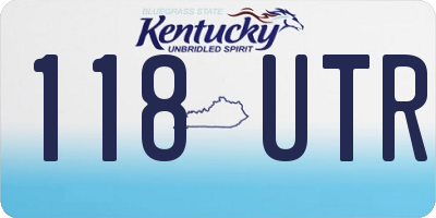 KY license plate 118UTR