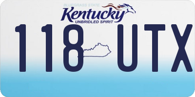 KY license plate 118UTX
