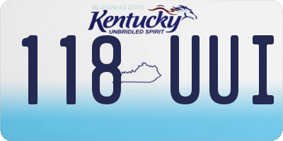 KY license plate 118UUI
