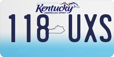 KY license plate 118UXS
