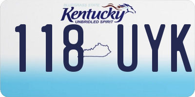 KY license plate 118UYK