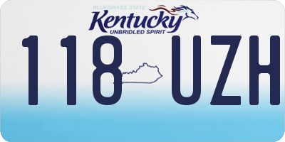 KY license plate 118UZH