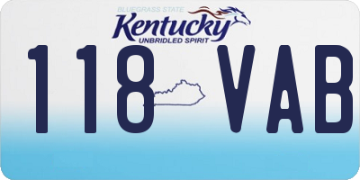 KY license plate 118VAB