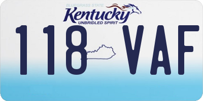 KY license plate 118VAF