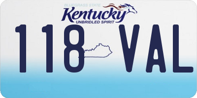 KY license plate 118VAL